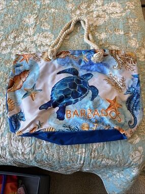 NWOT Barbados Sea Turtle Rope-Handle Beach Tote